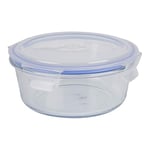 axentia Boîte Alimentaire, Boîte de Conservation en Verre Borosilicaté avec Couvercle en Plastique env. 950 ML, Ø env. 17 cm, Hauteur env. 6,5 cm, Transparent/Bleu