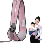 Baby Carrier, Portable Ergonomic Baby Sling with Adjustable Comfortable Shoulder Straps, Soft Anti-Slip Toddler Sling for Newborn, Infant up to 55Lbs (Pink)