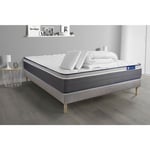 Ensemble matelas sommier Actimemo plus 180 x 200 cm 2 oreillers et couette Mémoire de forme - Couleur : Gris - Gris