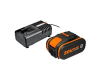 Worx Wa3604, Batteri- Og Ladersett, Lithium-Ion (Li-Ion), 4 Ah, 20 V, Worx, Drill, Multi-Verktøy, Rotasjons Hammer, Sandpapir Holder