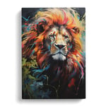 Lion Hard Edge Painting Art Canvas Print for Living Room Bedroom Home Office Décor, Wall Art Picture Ready to Hang, 30x20 Inch (76x50 cm)