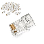 UGREEN Lot de 50 Cat 5e Connecteur RJ45 Ethernet Réseau Embout Fiche 8P8C pour Câble Réseau Cat 6 Cat 5e Cat 5