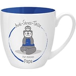 GRUSS & CO 45504 Tasse Anti-stress pour papa, 45 cl, faite à base de porcelaine New Bone China, idéale comme cadeau, bleue, 9,5 cm