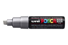 uni-ball Posca PC-8K Broad Chisel Tip Marker - Silver, Pack of 6