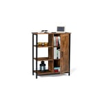 Buffet style industriel 1 porte 3 étagère bois et métal L87,5cm CHARLIZE  