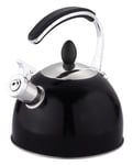 Buckingham 17070 Stainless Steel Induction Stovetop Whistling Kettle 2.0 L-Matt Black, 2 liters