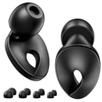 Ear Plugs for Sleep, Link Dream Earplugs for Sleeping 24dB, 4 Pairs Soft Silicone and Reusable Hearing Protection Ear Plugs for Sleep, Travel, Focus, Noise Sensitivity in XS/S/M/L, Black