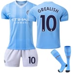 23-24 Manchester City Home Fotbollströja för barn 10(GREALISH) 12-13 Years