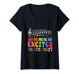 Womens Do Re Mi Fa So Excited To See You Music Teacher Trendy V-Neck T-Shirt