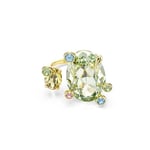 Swarovski Bague ouverte Gema, Tailles variées, Multicolore, Métal doré