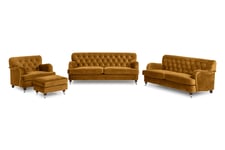 Howard Riviera Sofagruppe 2-seter+3-seter+Lenestol+Fotskamme - Amber sofagruppe Bronse