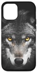 iPhone 12/12 Pro Wolf Lovers Black Wolf Wild Animal Lovers Wolf Illustration Case