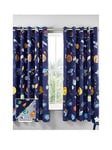 Catherine Lansfield Lost In Space Reversible Eyelet Curtains - Blue