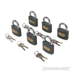 6 PACK- Iron 50mm Padlock Keyed Alike - 12 keys - Lifetime Warranty