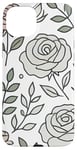 Coque pour iPhone 15 Plus Rose florale botanique, style minimaliste