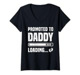 Womens Promoted To Daddy Est 2025 New Dad First Time Dad To Be V-Neck T-Shirt