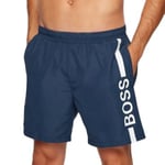 BOSS Badbyxor Dolphin Recycled Swim Shorts Mörkblå polyester X-Large Herr