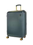 Rock Aria 8-Wheel 76cm Hard Shell Expandable Large Suitcase, 96L, Charcoal/Gold