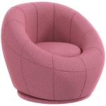 Modern Round Boucle Armchair Accent Chair for Living Room Bedroom