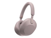 Sony Wh-1000Xm5 - Hörlurar Med Mikrofon - Fullstorlek - Bluetooth - Trådlös, Kabelansluten - Aktiv Brusradering - 3,5 Mm Kontakt - Ljudisolerande - Smoky Pink