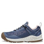 KEEN Women's NXIS EVO Waterproof Hiking Shoe, Vintage Indigo/Peachy, 5 UK