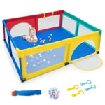 Baby Playpen Portable Large Safety Infant Activity Center W/ 50 PCS Ocean Balls