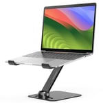 OMOTON Adjustable Laptop Stand, Ergonomic Foldable Aluminum Computer Stand Holder with Heat-Vent, Portable Laptop Riser Compatible with MacBook Air/Pro, Dell, HP, Lenovo 10-16" Notebooks-Black