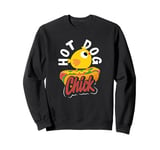 Hot Dog Chick Fun Quirky Graphic Humor Sweatshirt