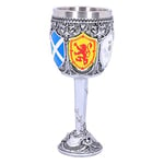 Nemesis Now B4697P9 Goblet of The Brave Scottish Shield Chalice 17cm, Resin w. Stainless Steel, Silver,White