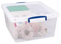 Really Useful Nestable Plastic Storage Box 17.5 Litre Clear (Pack of 3)