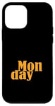 Coque pour iPhone 12 mini Graphique orange Les lundis jours de la semaine Graphisme orange