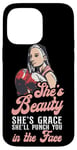 iPhone 14 Pro Max Boxing Girl Vintage She'S Beauty She'S Grace She'Ll Punch Case