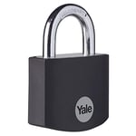 Yale YE3B/38/119/1/BK - Cadenas aluminium 38 mm, anse acier cémenté, noir, 3 clés - Pour casier, boîte à outils, sac...