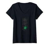 Womens Traffic Lights - Only Green Lights V-Neck T-Shirt