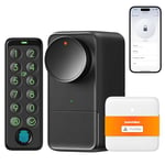 SwitchBot WiFi Smart Lock Pro with Touchscreen Keypad, Fingerprint Door Lock, Smart Door Lock, Fits Your Existing Euro Profile Cylinder, IP65 Weatherproof, Supports Matter, Alexa, Google, IFTTT