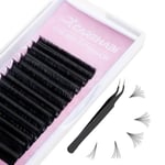 Extension Cils, Easy Fan Lashes 0,07d 9-16 mm 2d ~ 20d Cils Extension de Cils Professionnel Cils Volume Russe avec Pince à épiler