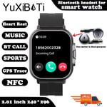 2024 Smart Watch 2 In 1 Kuulokkeilla Älykello Bluetooth Call Miesten Kello Gps Track Sykemittari Toista Musiikkia Smartwatch_Black_Headphone Watch