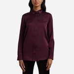 Classic Fit Satin Charmeuse Shirt - Pinot Noir