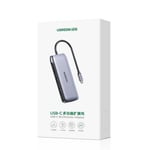 Ugreen monikäyttöinen HUB 9in1 USB Type C - HDMI, DP, VGA, 2 x USB, RJ45 Ethernet, SD/TF-kortinlukija, USB Type C PD 100W harmaa (CM274)