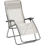 LAFUMA MOBILIER - Fauteuil Relax Zéro Gravité RSXA CLIP XL - Chaise Longue Pliante Terrasse et Jardin -Toile Batyline Résistante -Transat Multiposition, Tout Confort, Fabriqué en France -Beige SEIGLE