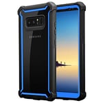 cadorabo Coque pour Samsung Galaxy Note 8 en Noir BLEUÂTRE - 2-en-1 Housse Protection avec Bords Silicones et Dos Verre Acrylique - Hard Back Case Hybrid Cover Bumper