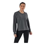 Nike W NY Core FRNCH TRRY FLC Top Sweatshirt Women's, Black/HTR/DK Smoke Grey, XS