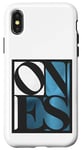 Coque pour iPhone X/XS Bleu One Of Them Ones Couleur bleue Graphique blanc