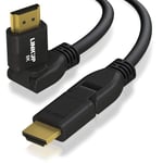 LINKUP - Ultra High-Speed HDMI 2.1 8K Cable 360° Swivel Angle Connector | DSC HDR UHD Digital Video Cord – Tough 28AWG 48GB/s | 10K 8K 5K 4K 2K 1080 | Compatible with Apple Xbox PS5 Samsung -3ft (1m)