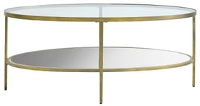 Hudson Clear Glass and Champagne Oval Coffee Table