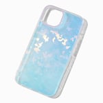 Claire's Coque pour portable motif vagues bleu holographique - Compatible avec iPhone® 13/14/15