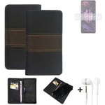 Phone Case + earphones for nubia Red Magic 7S Wallet Cover Bookstyle protective