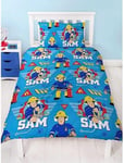 Fireman Reversible Duvet Quilt Cover with Pillowcase Bedding Set