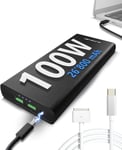 Batterie Externe pour Ordinateur Portable ET téléphone. Powerbank 26'800 mAh USB-C 100W. Compatible avec l'entrée d'alimentation Magsafe2 du MacBook Air. Câble Magsafe2 Inclus..[F3267]