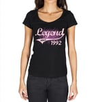 Femme Tee-Shirt Une Légende Depuis 1992 - Legend Since 1992 - 32 Ans T-Shirt Graphique Idée Cadeau 32e Anniversaire Vintage Année 1992 Nouveauté